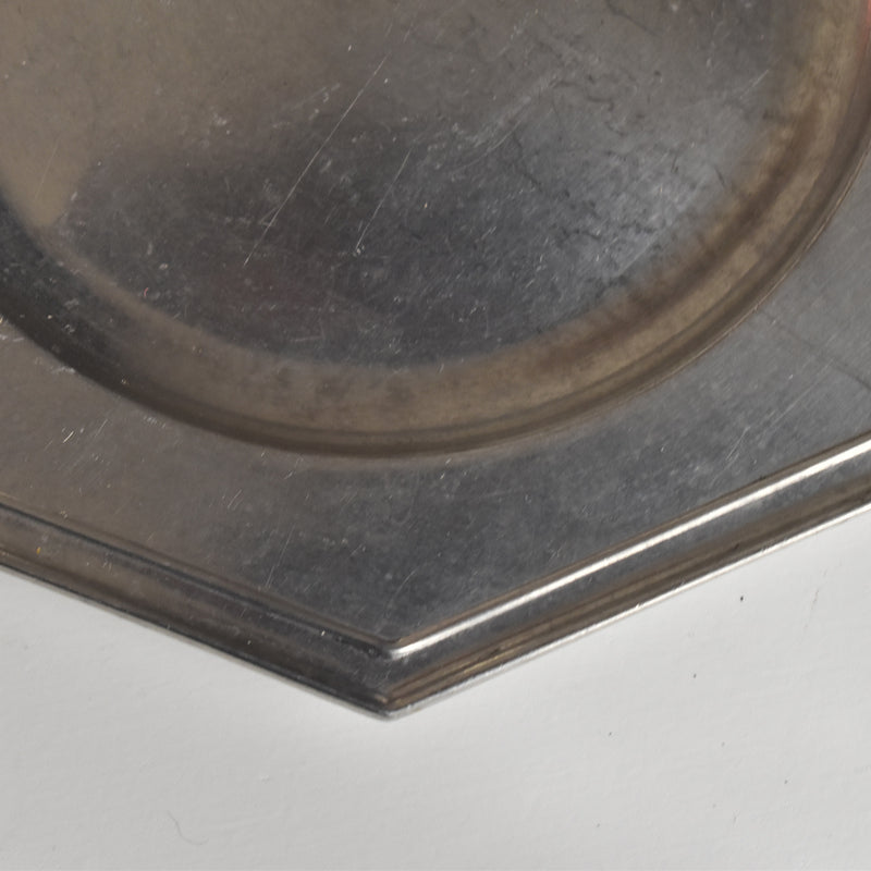 Vintage Pewter Bottle Coaster L'étain à la Rose A