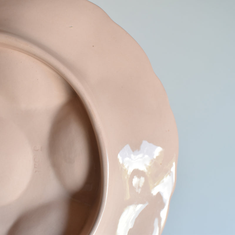 Vintage Oyster Plate Digoin & Sarreguemines Pink A