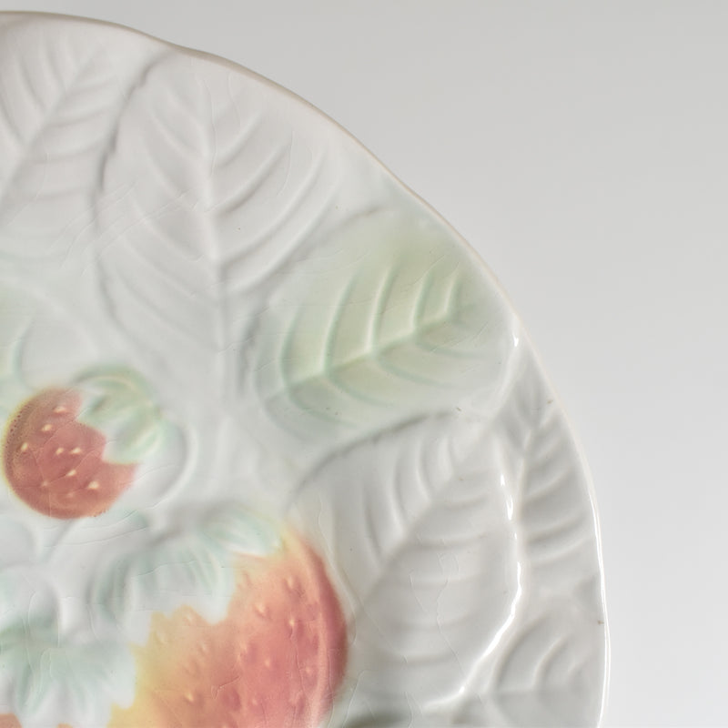 Vintage Dessert Plate Sarreguemines Barbotine Fraises B