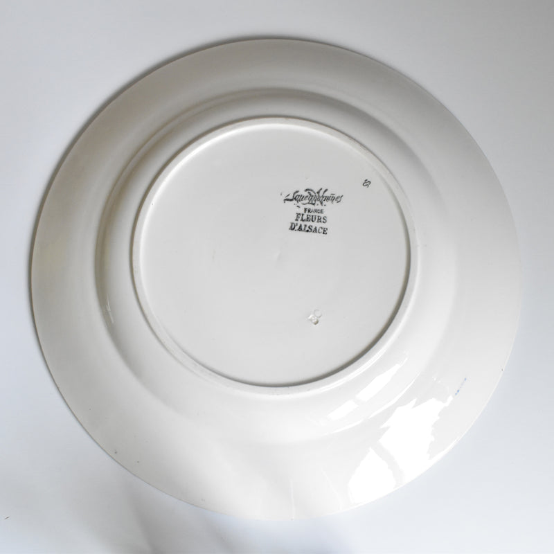 Vintage Large Plate Sarreguemines Fleurs d'Alsace