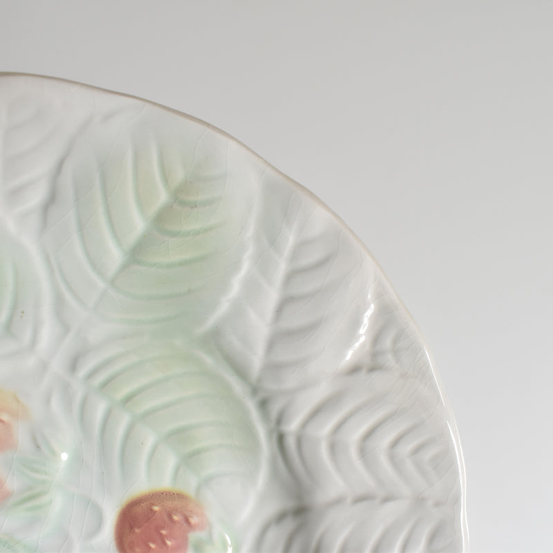 Vintage Dessert Plate Sarreguemines Barbotine Fraises B