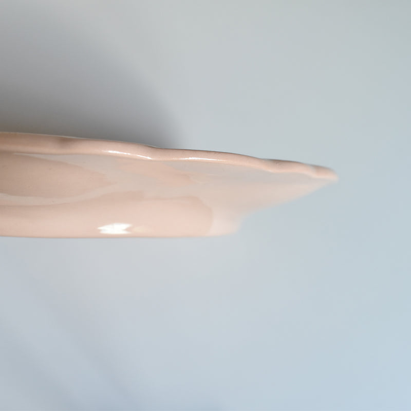 Vintage Oyster Plate Digoin & Sarreguemines Pink A