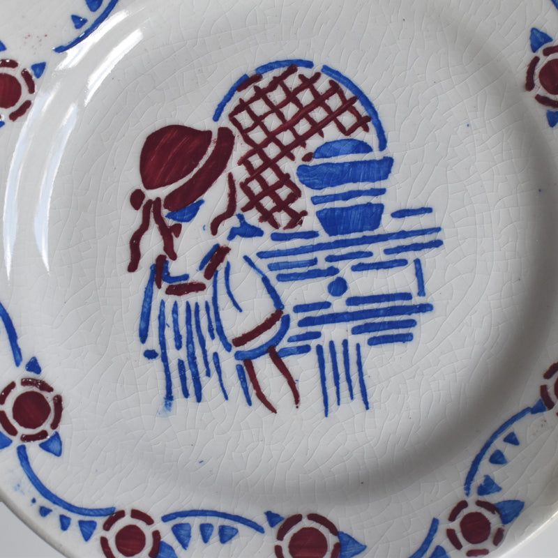 Vintage Dinnerware HBCM Creil-Montereau "Le petit Chaperon Rouge" (Little Red Riding Hood) Plate F