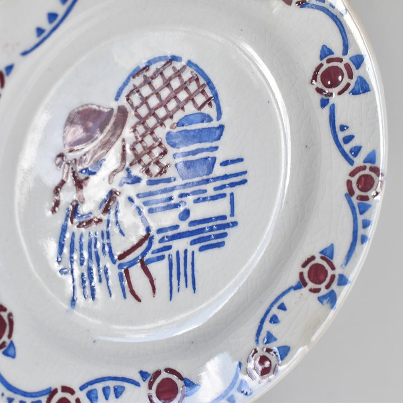 Vintage Dinnerware HBCM Creil-Montereau "Le petit Chaperon Rouge" (Little Red Riding Hood) Plate F