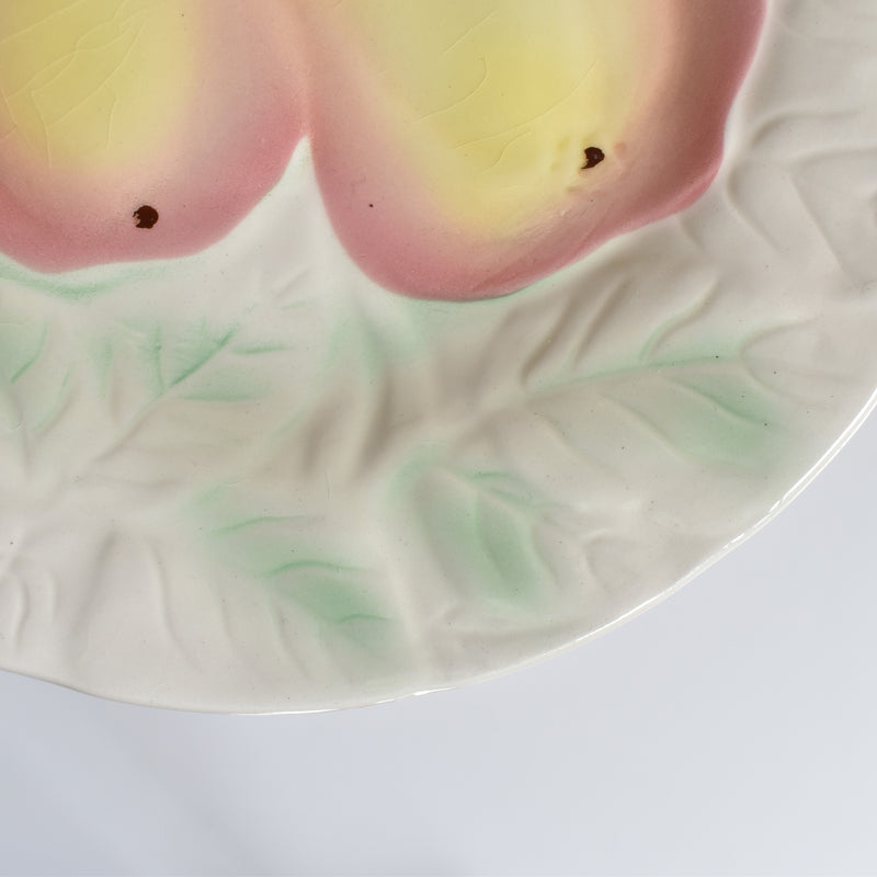 Vintage Dessert Plate Salins Barbotine Poires A