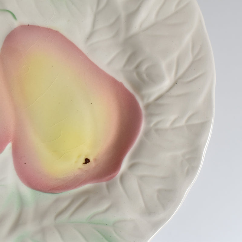 Vintage Dessert Plate Salins Barbotine Poires A