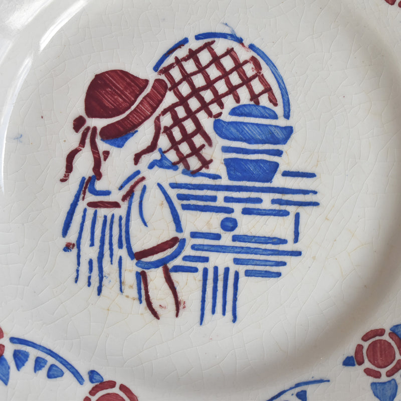 Vintage Play Food HBCM Creil-Montereau Le Petit Chaperon Rouge (Little Red Riding Hood) Plate G