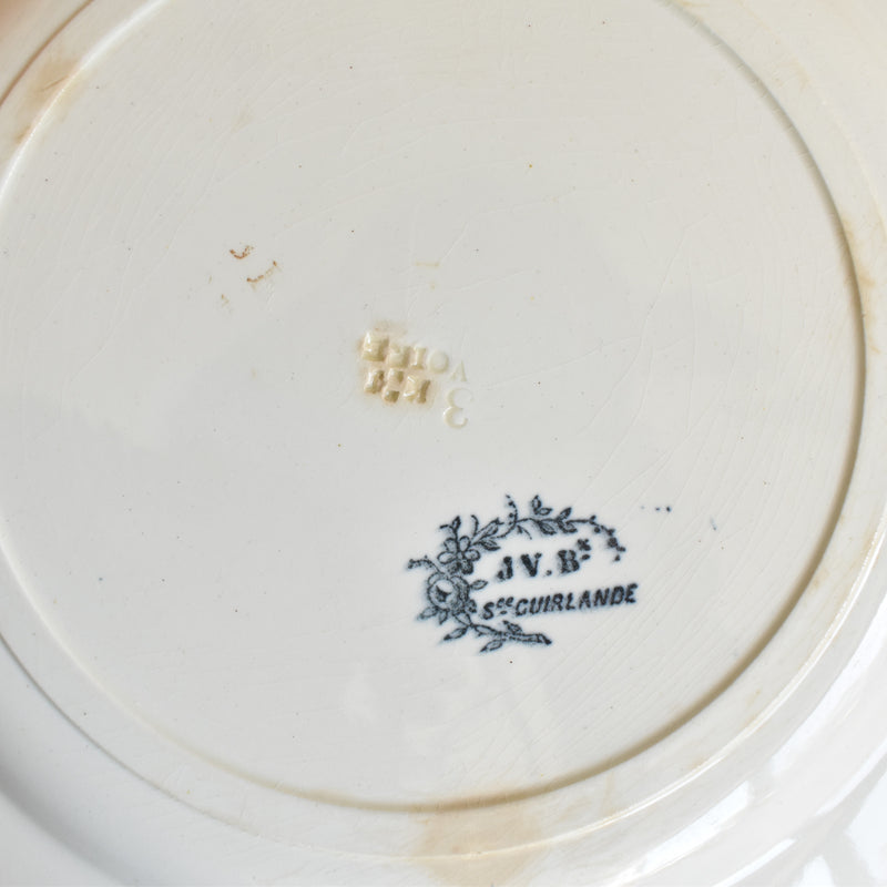 Antique Plate Jules Vieillard Bordeaux Guirlande B