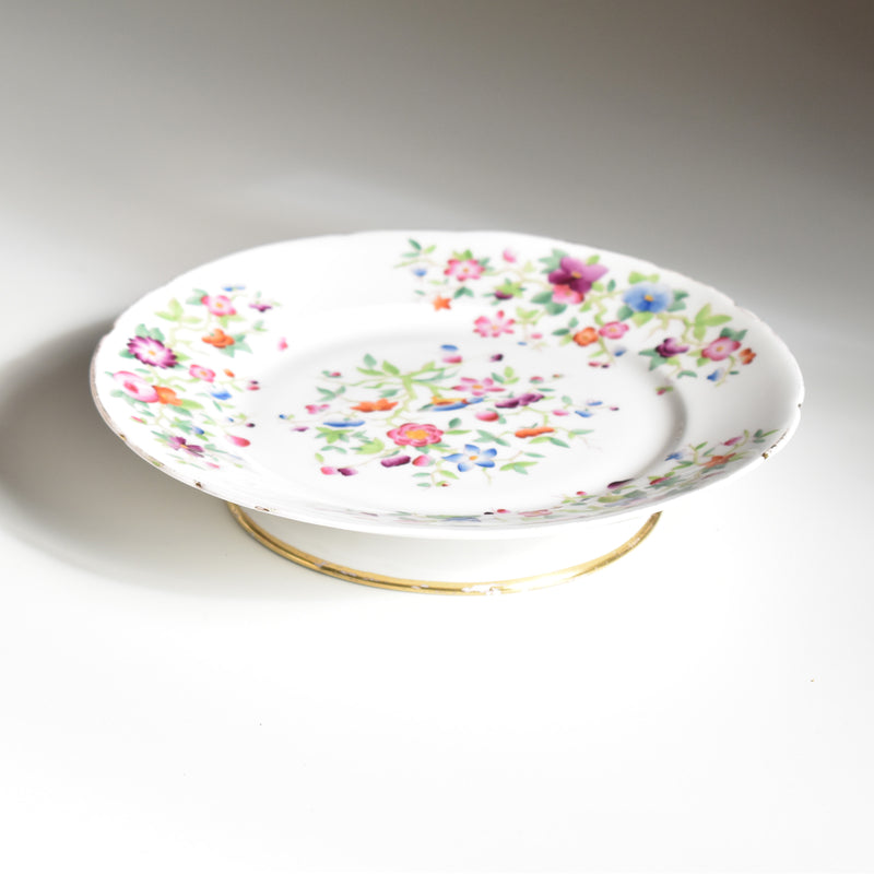 Antique Pedestal Plate with Minton Pattern B
