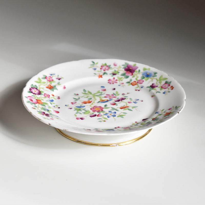 Antique Pedestal Plate with Minton Pattern B
