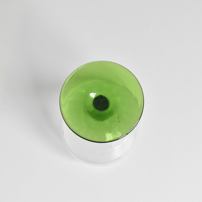 Antique White Wine Glass Portieux Québec Green
