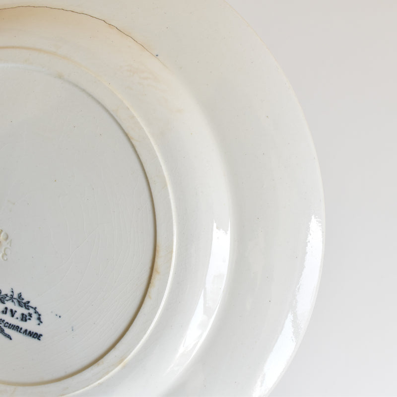 Antique Plate Jules Vieillard Bordeaux Guirlande B