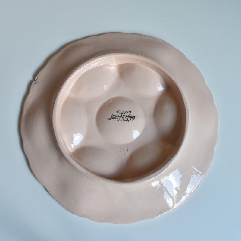 Vintage Oyster Plate Digoin & Sarreguemines Pink C