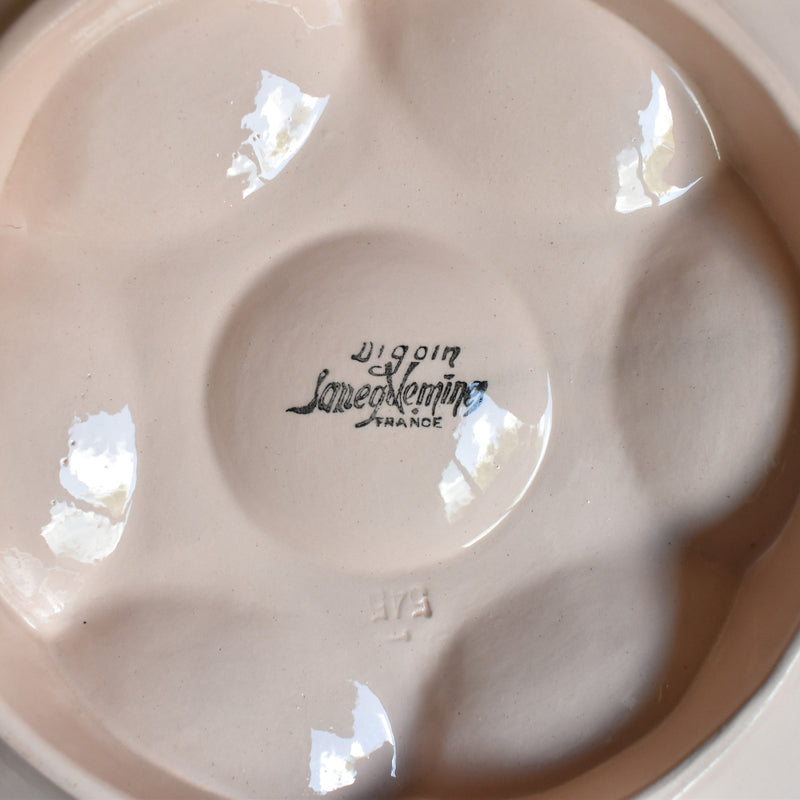 Vintage Oyster Plate Digoin & Sarreguemines Pink C