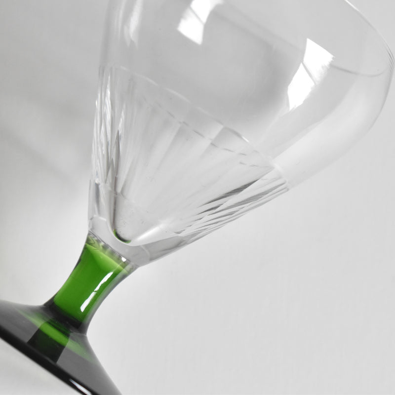 Antique White Wine Glass Portieux Québec Green
