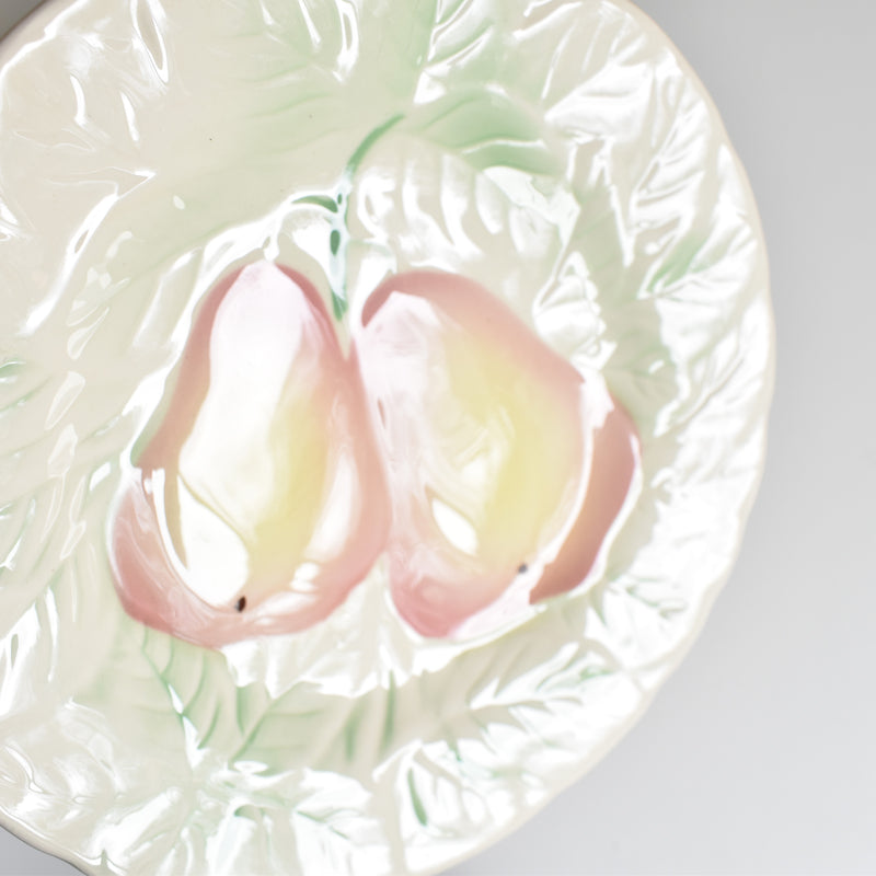 Vintage Dessert Plate, Sarreguemines Barbotine, Pears B