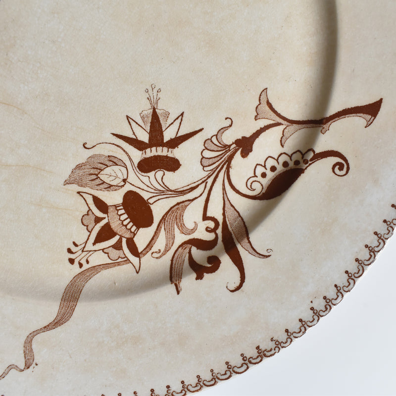 Antique Plate Sarreguemines Opaque de Sarreguemines E
