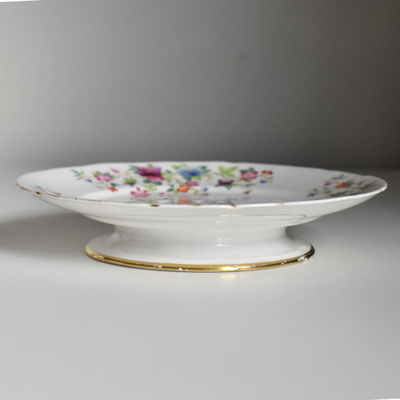 Antique Pedestal Plate with Minton Pattern B