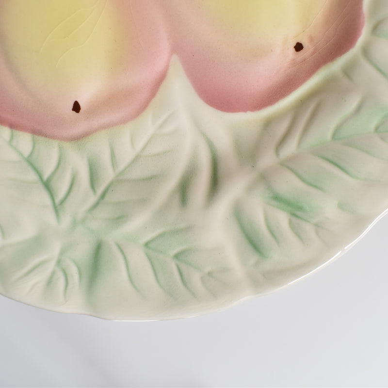 Vintage Dessert Plate, Sarreguemines Barbotine, Pears B