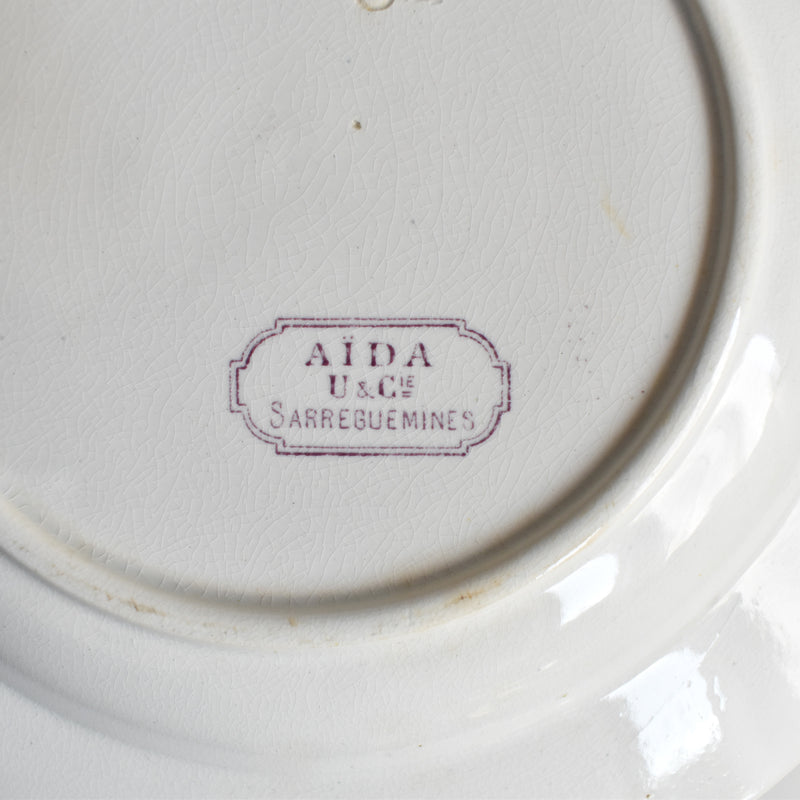 Antique Deep Dish U&C Sarreguemines AIDA (Purple) A
