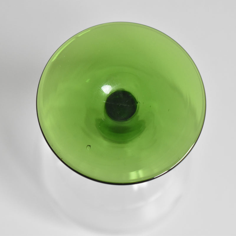 Antique White Wine Glass Portieux Québec Green