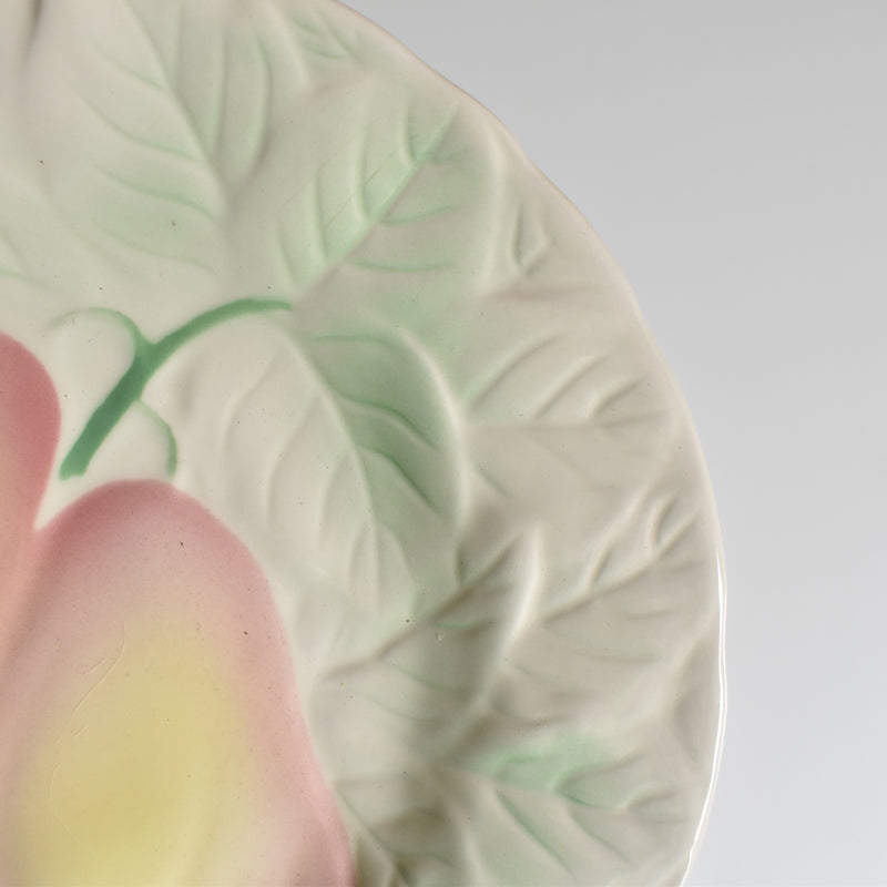 Vintage Dessert Plate, Sarreguemines Barbotine, Pears B