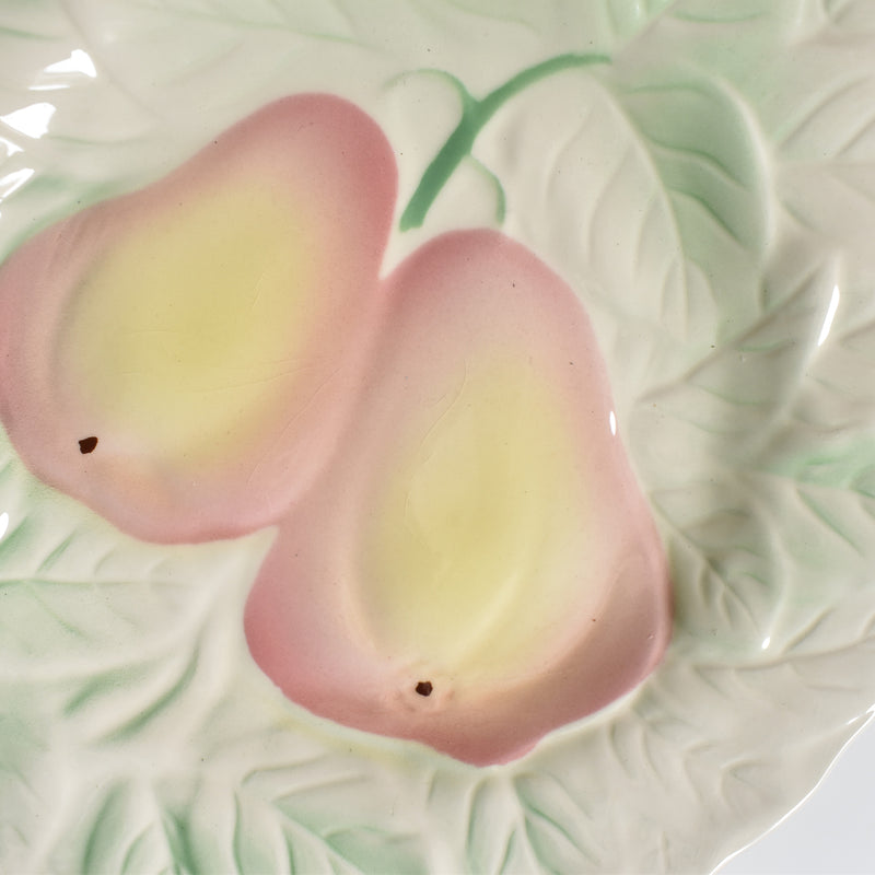 Vintage Dessert Plate, Sarreguemines Barbotine, Pears B
