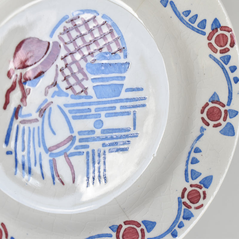 Vintage Play Set HBCM Creil-Montereau "Le petit Chaperon Rouge" (Little Red Riding Hood) Plate H