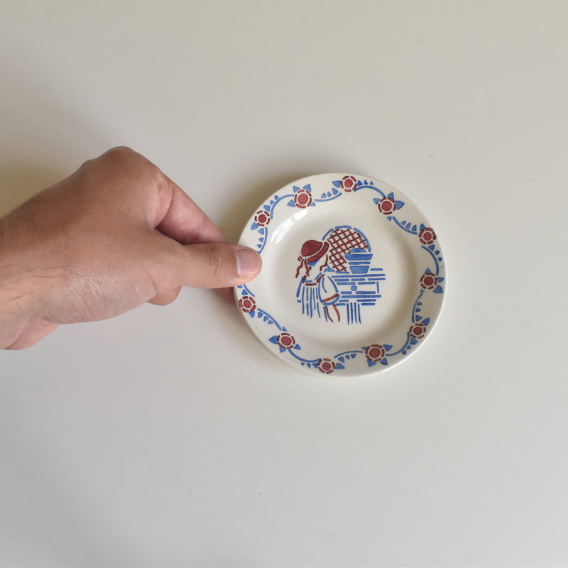 Vintage Play Set HBCM Creil-Montereau "Le petit Chaperon Rouge" (Little Red Riding Hood) Plate H