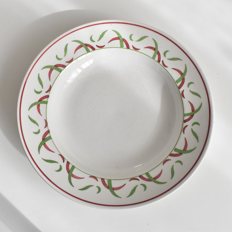 Vintage Deep Plate K&G Luneville Vert&Rouge (Damaged, Sale Item)