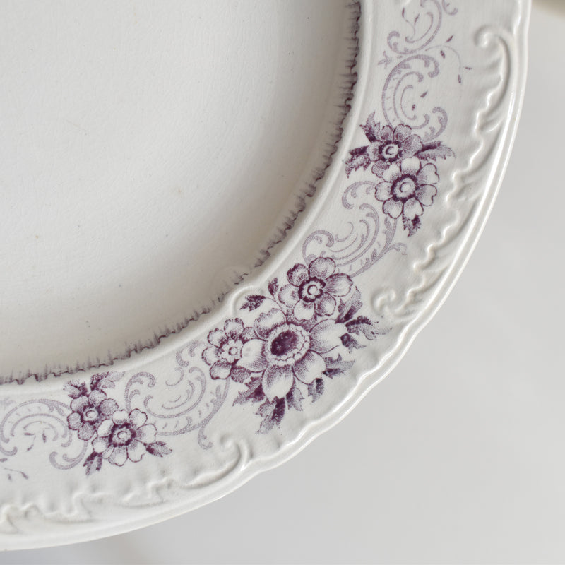 Antique Deep Dish U&C Sarreguemines AIDA (Purple) A