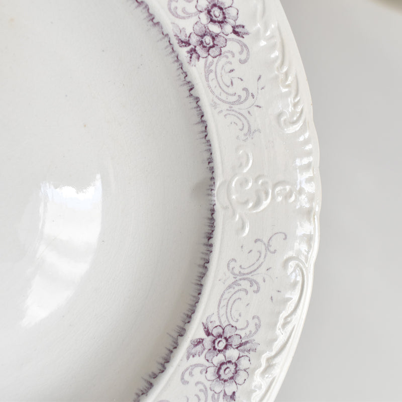 Antique Deep Dish U&C Sarreguemines AIDA (Purple) A