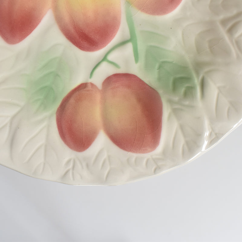 Vintage Dessert Plate Sarreguemines Barbotine Prunes A