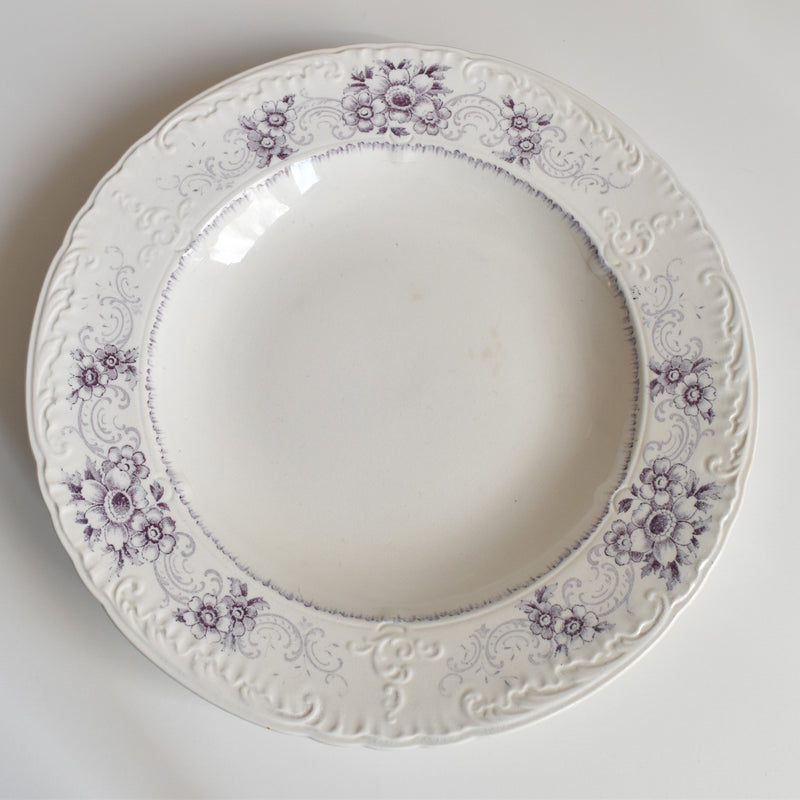 Antique deep plate U&C Sarreguemines AIDA (purple) B