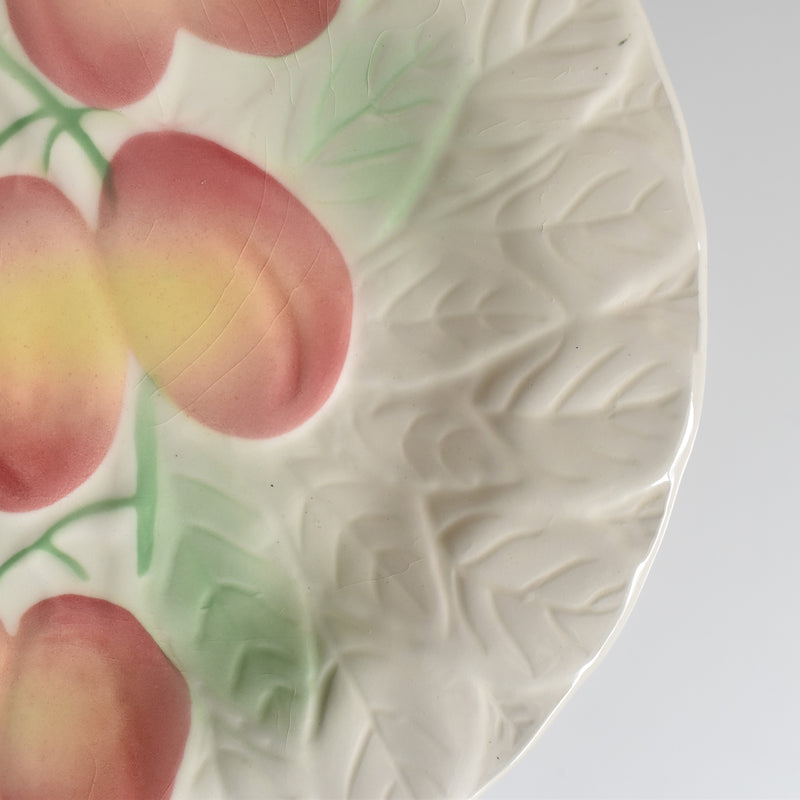 Vintage Dessert Plate Sarreguemines Barbotine Prunes A