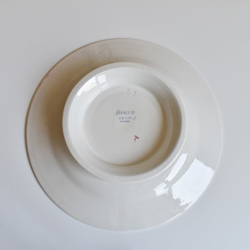 Vintage pedestal plate, HBCM (Creil-Montereua) Béarn