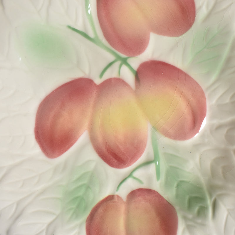 Vintage Dessert Plate Sarreguemines Barbotine Prunes A
