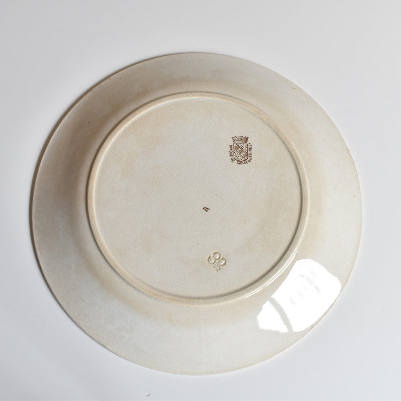 Antique Plate Sarreguemines Opaque de Sarreguemines G
