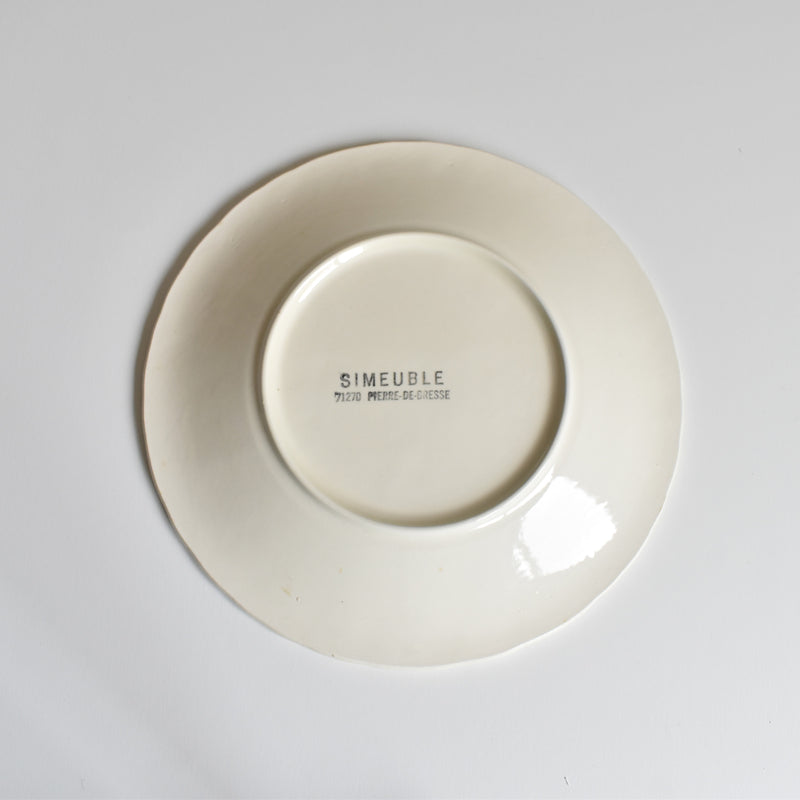 Vintage Dessert Plate Sarreguemines Barbotine Prunes B