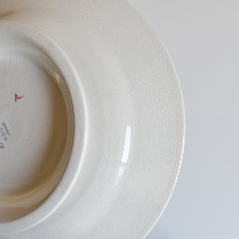 Vintage pedestal plate, HBCM (Creil-Montereua) Béarn