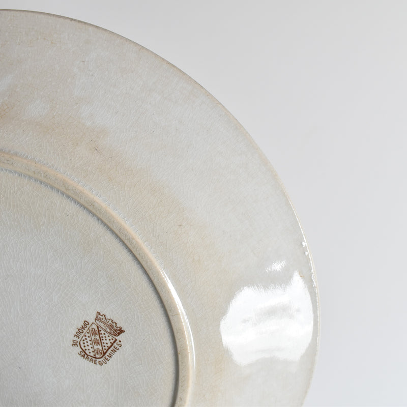 Antique Plate Sarreguemines Opaque de Sarreguemines G