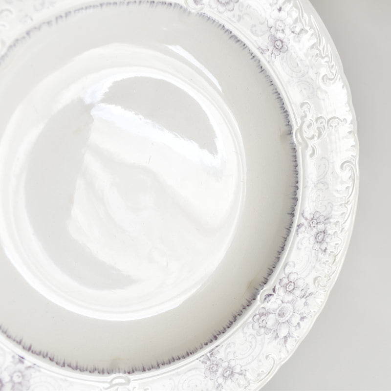 Antique deep plate U&C Sarreguemines AIDA (purple) B