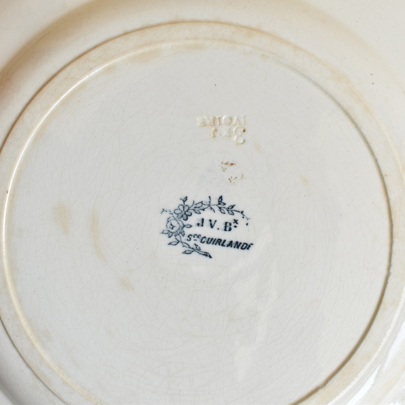 Antique Plate Jules Vieillard Bordeaux Guirlande D
