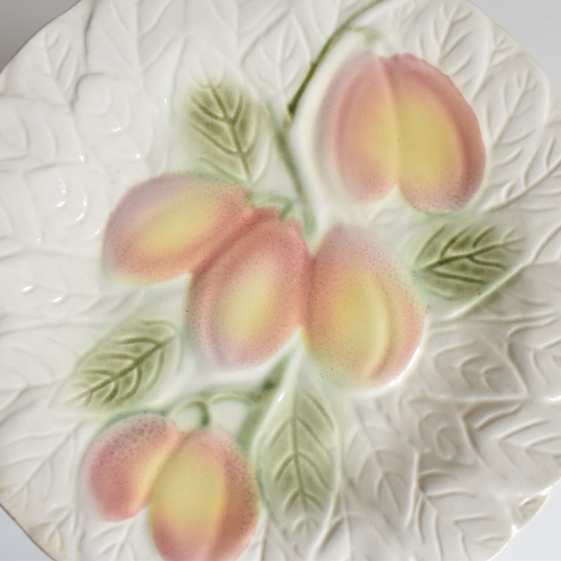 Vintage Dessert Plate Sarreguemines Barbotine Prunes B