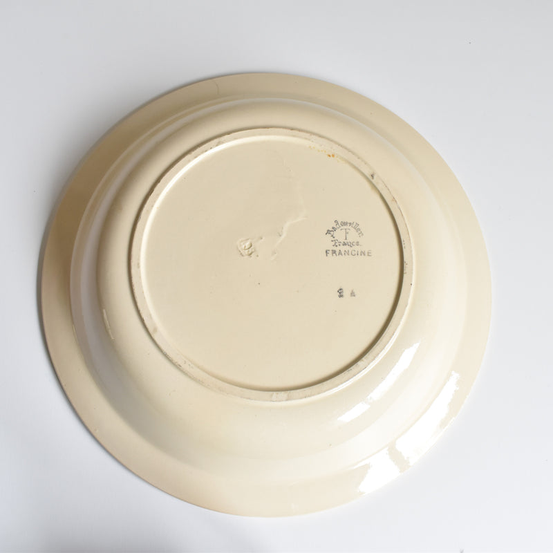 Antique deep platter Badonviller Francine