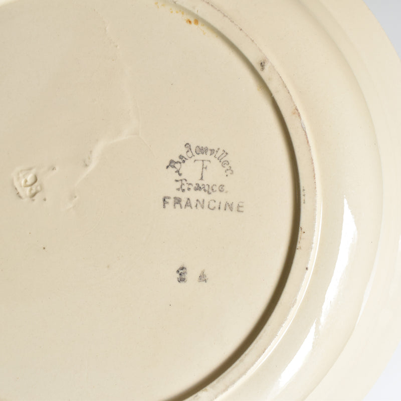 Antique deep platter Badonviller Francine