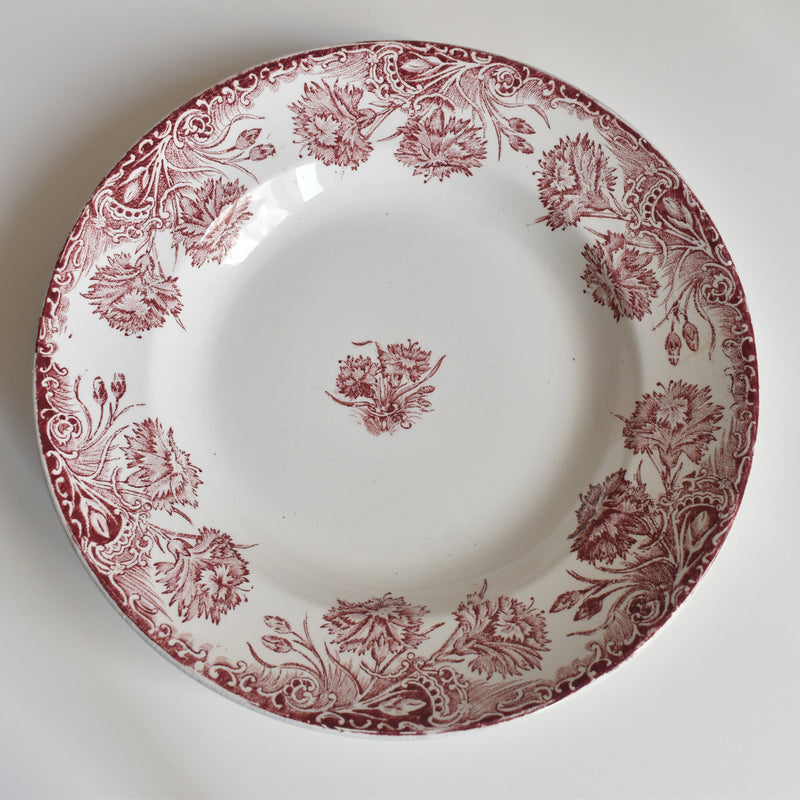 Antique Deep Dish Plate, Saint-Amand Œillets