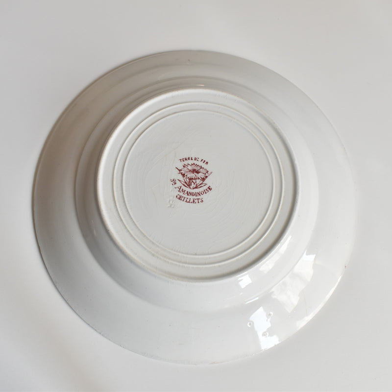 Antique Deep Dish Plate, Saint-Amand Œillets
