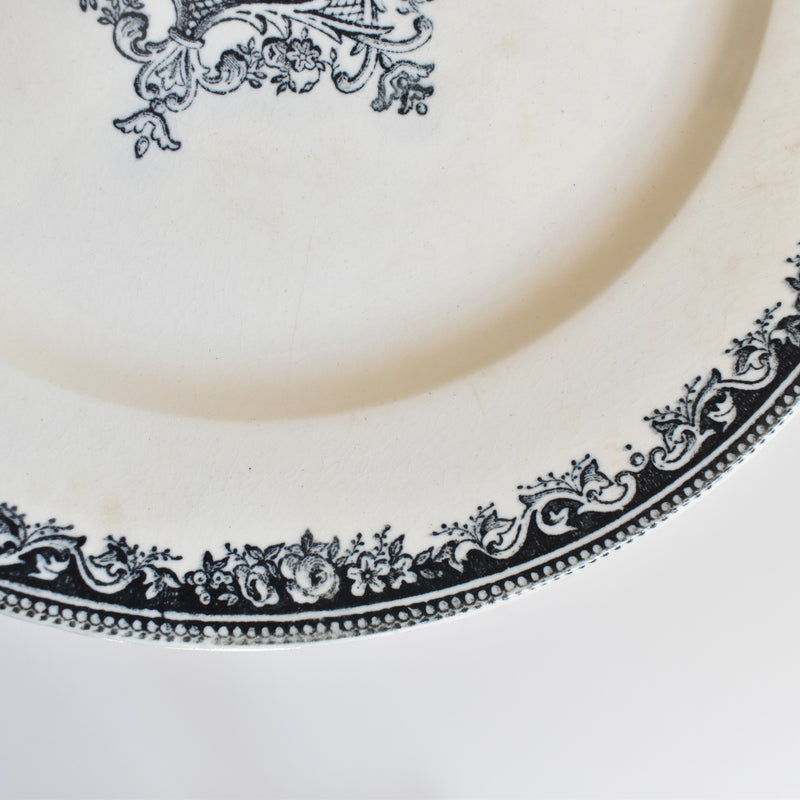 Antique Plate Jules Vieillard Bordeaux Guirlande D