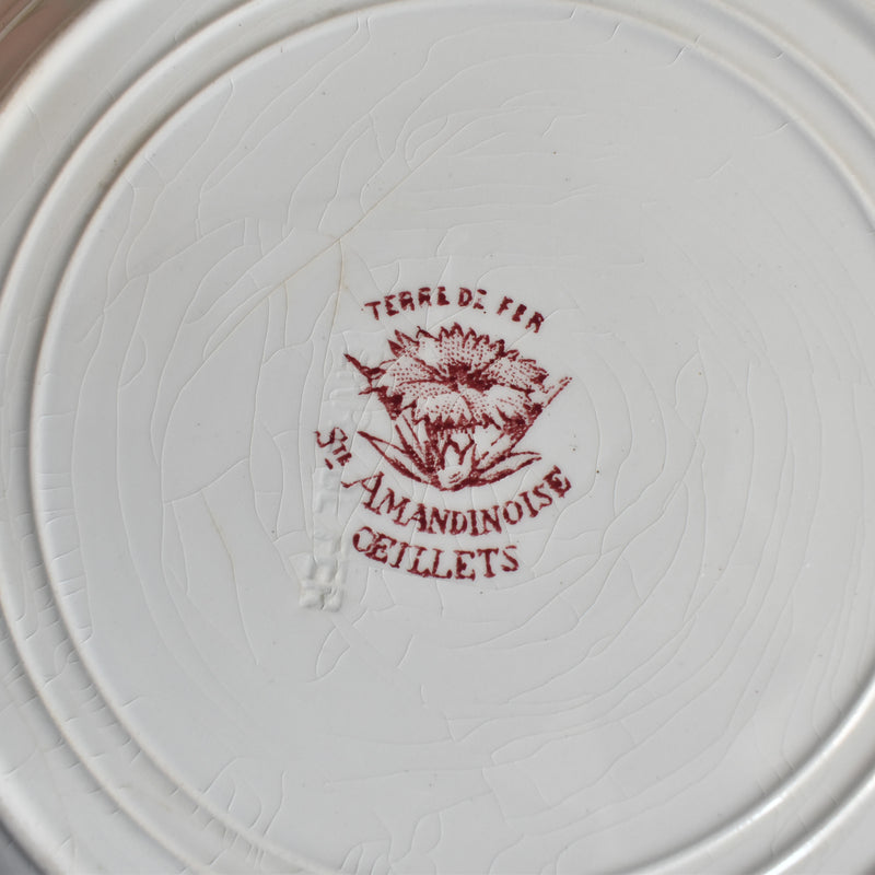 Antique Deep Dish Plate, Saint-Amand Œillets